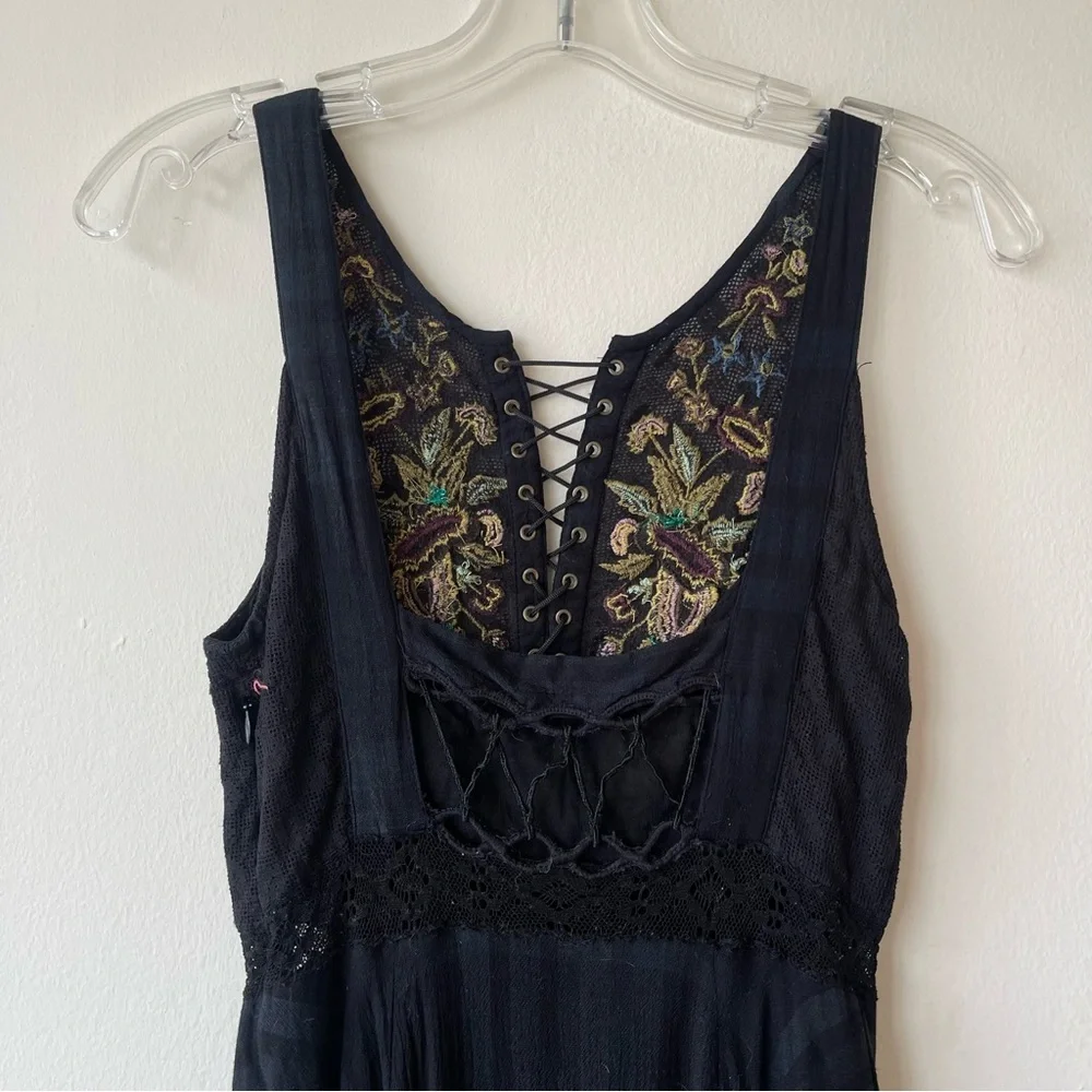 FREE PEOPLE Asymmetrical Embroidered Dress Bohemian‎ Festival